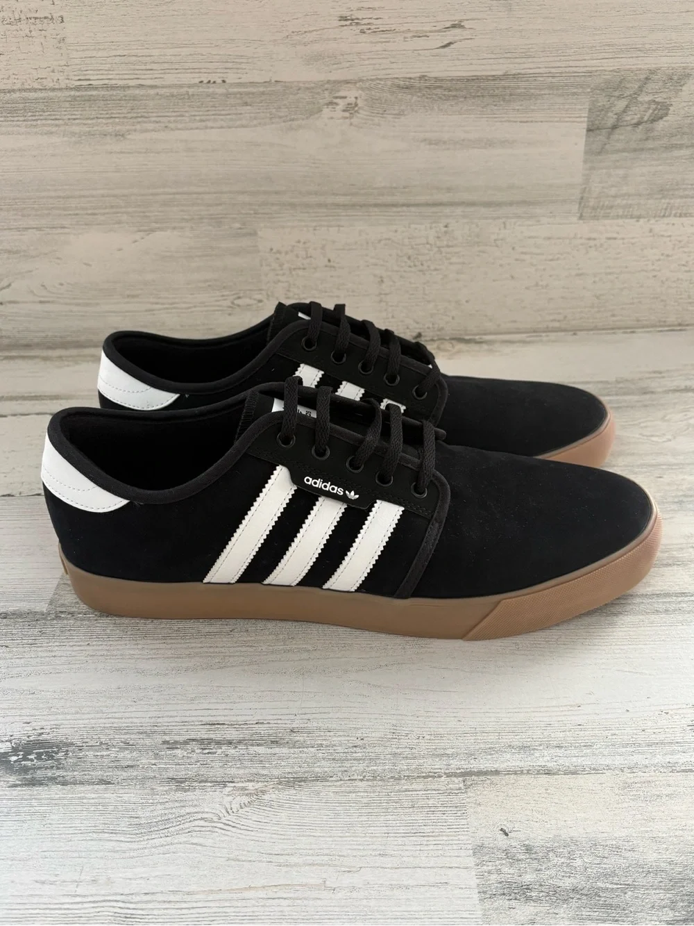 adidas Seeley Men’s Size 12 Originals In Black Suede Gum Rubber Outsole Lace Up